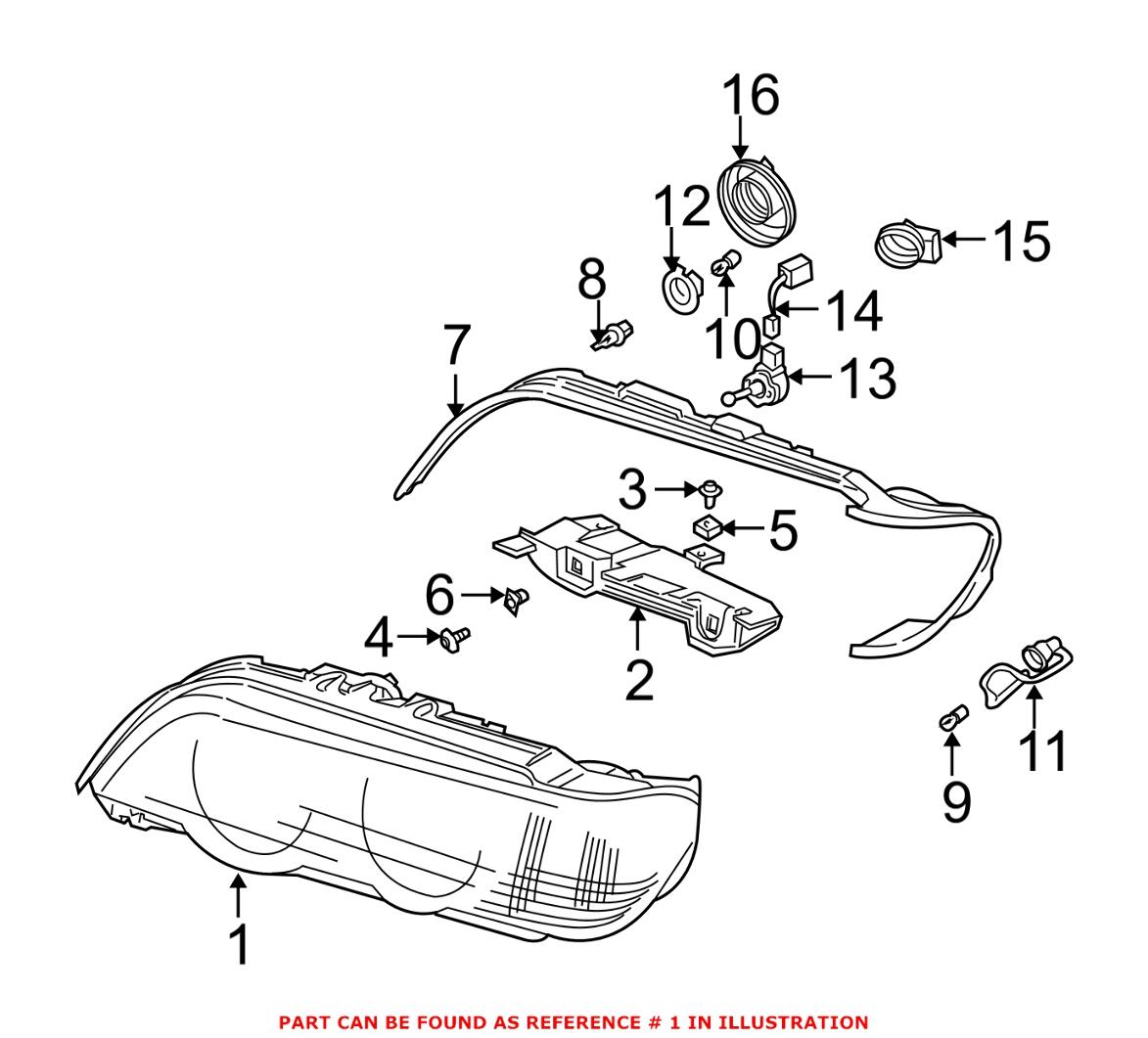 BMW Headlight Assembly - Driver Side (Halogen) (Amber Turnsignal) 63126930209